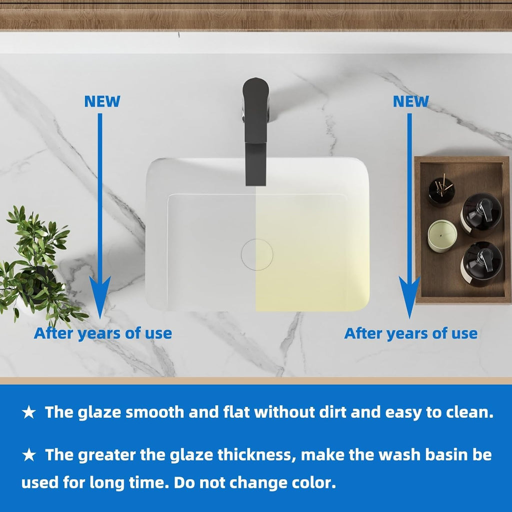 16 Inch Rectangular Undermount Bathroom Sink
