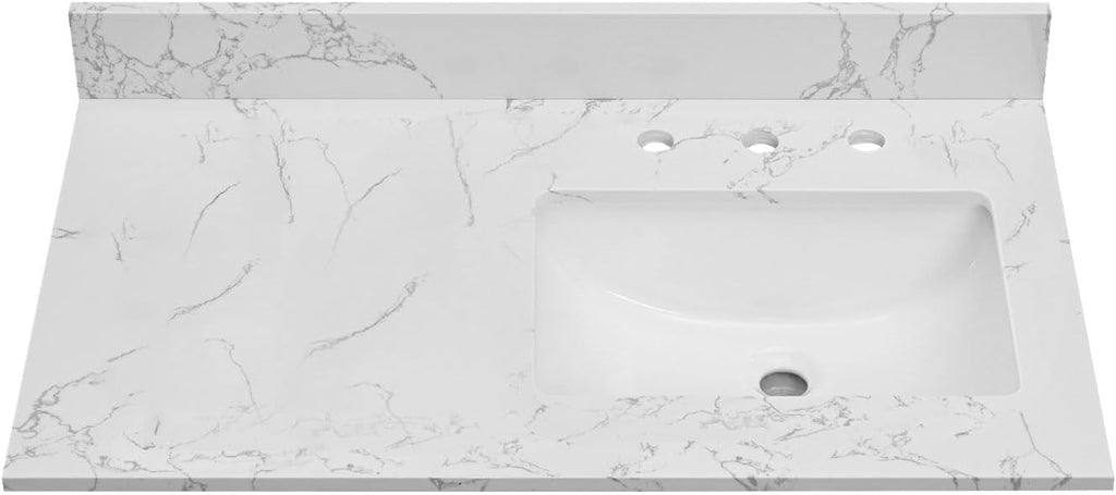 Lightning White 36 Inch Engineered Stone Vanity Top