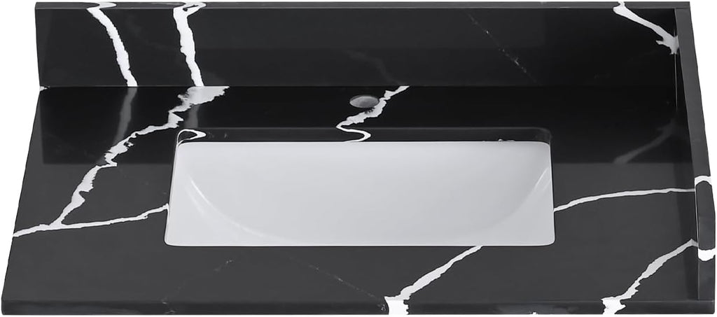 Black  30 Inch Quartz Vanity Top