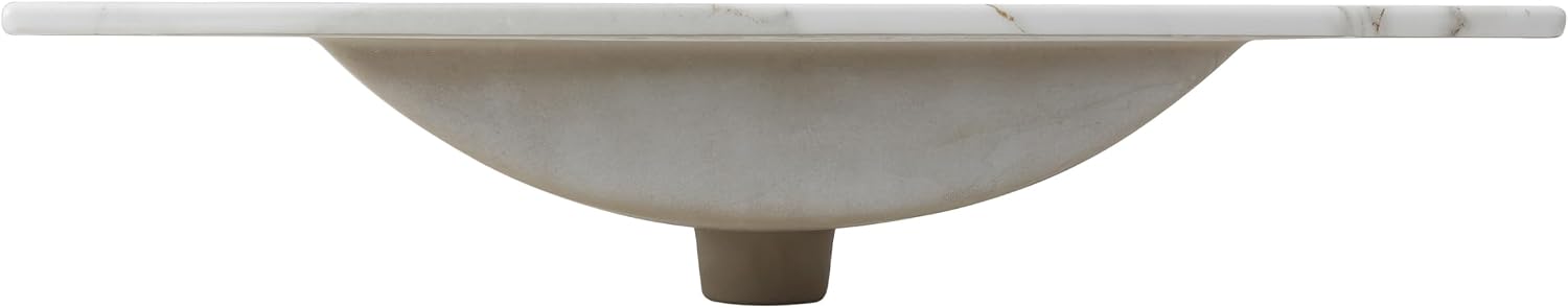 30 Inch White Marble‑Effect Ceramic Vanity Top