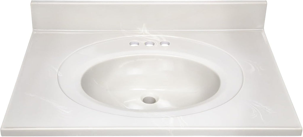 31 Inch Ivory Cultured Marble Vanity Top