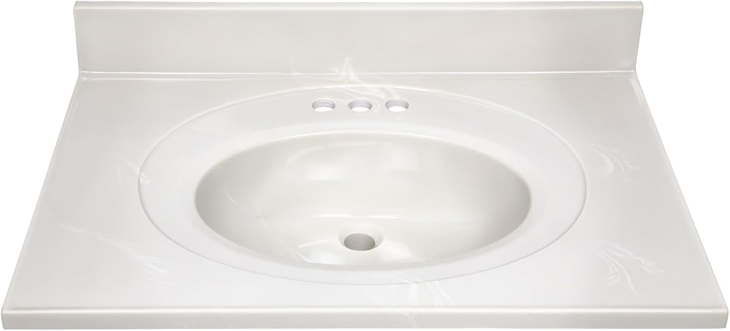 31 Inch Ivory Cultured Marble Vanity Top