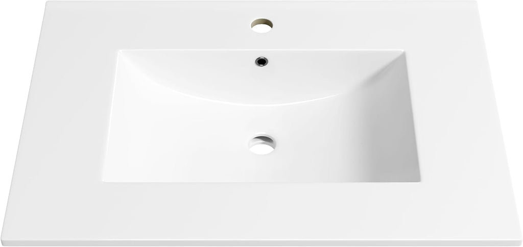 31 Inch White Ceramic Drop‑In Vanity Sink Top