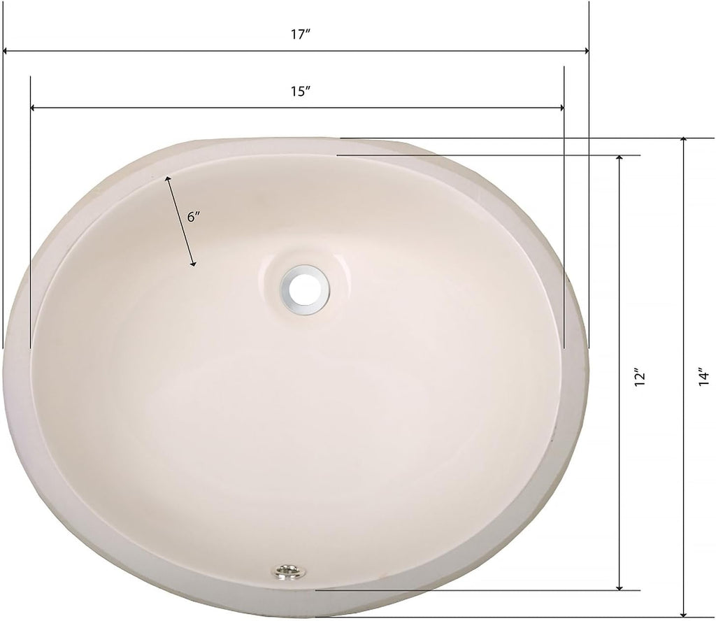 17 Inch Oval Undermount Bathroom Sink