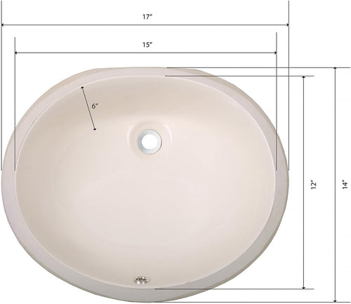 17 Inch Oval Undermount Bathroom Sink