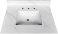 31 Inch White Vein Carrara Quartz Vanity Top