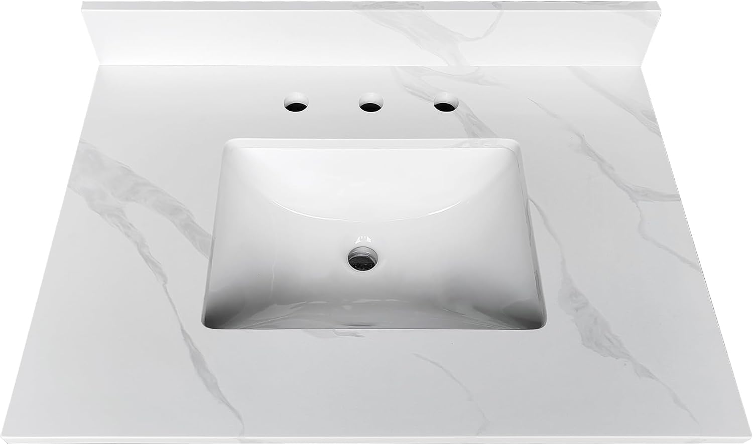 31 Inch White Vein Carrara Quartz Vanity Top