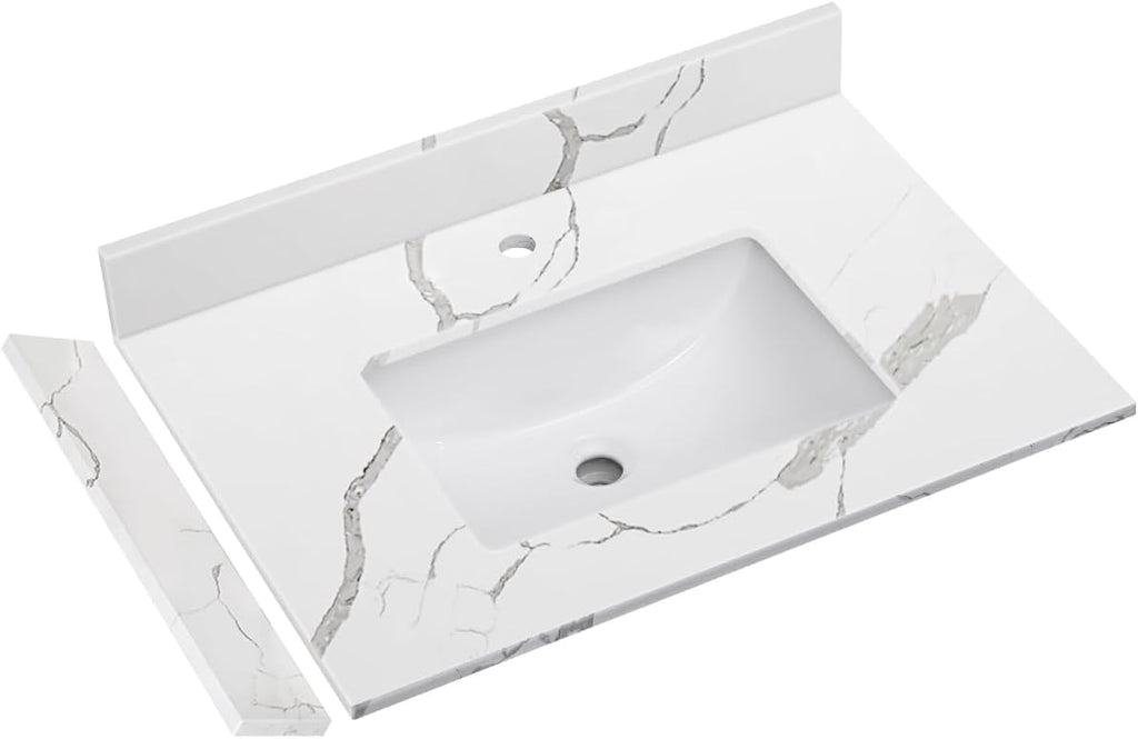 River 30 Inch Quartz Vanity Top