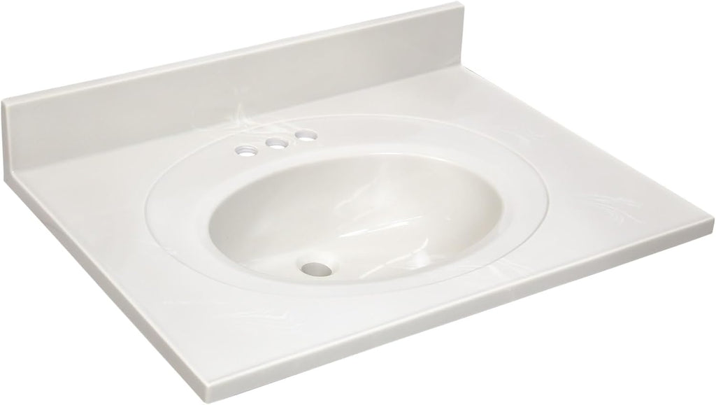 31 Inch Ivory Cultured Marble Vanity Top