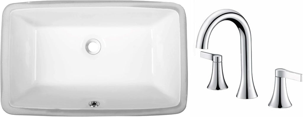 21 Inch Rectangular Undermount Bathroom Sink