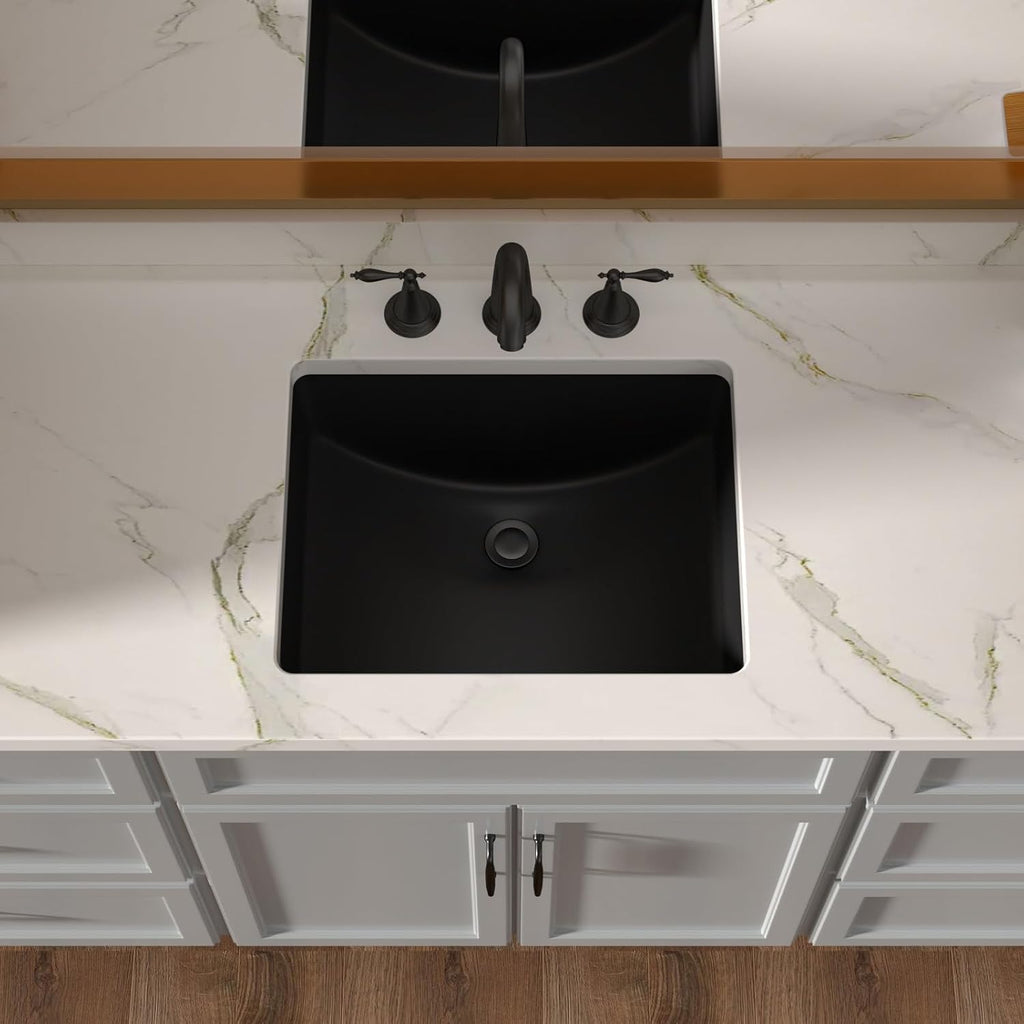 18 X 14 Inch Black Rectangular Undermount Sink