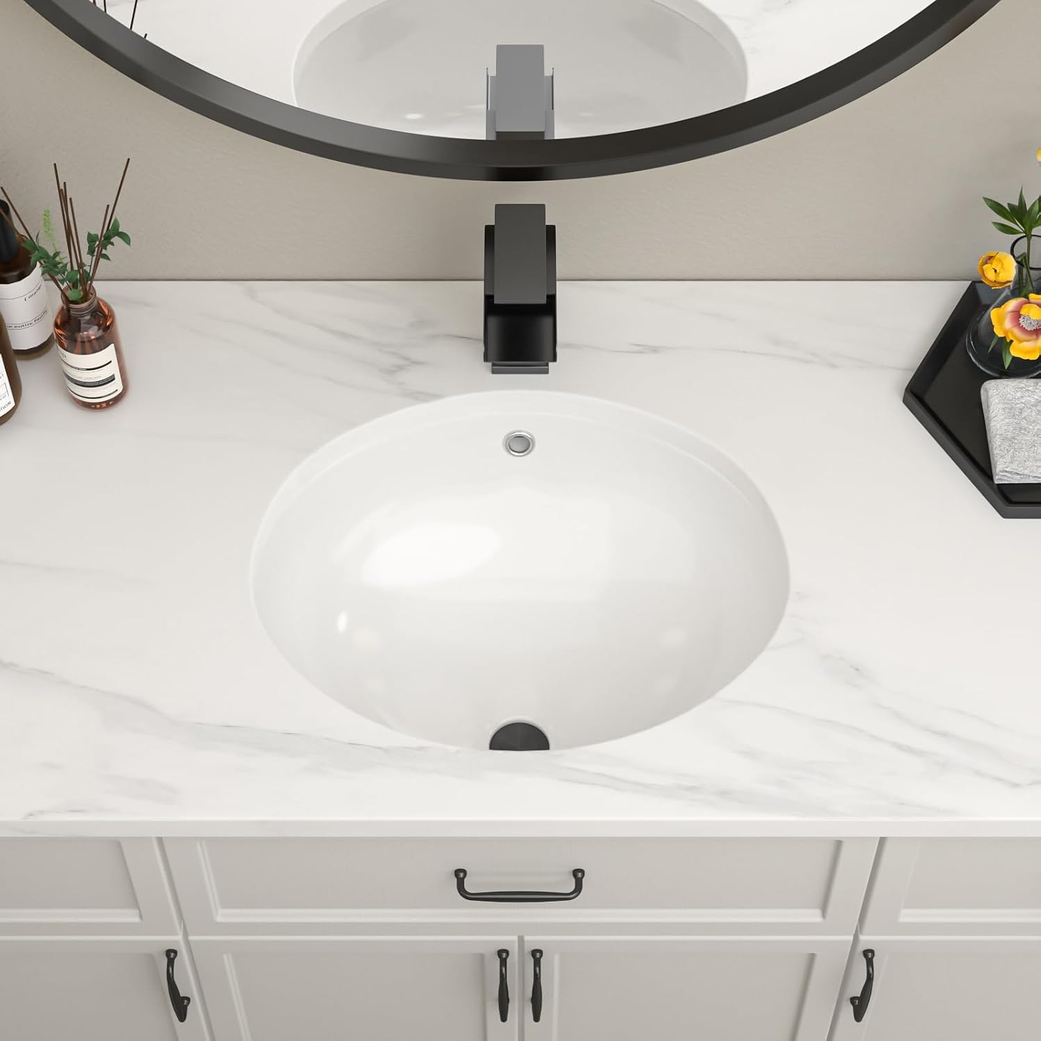 20 X 16 Inch Oval Undermount Ceramic Bathroom Sink