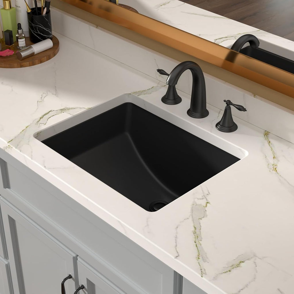 18 X 14 Inch Black Rectangular Undermount Sink