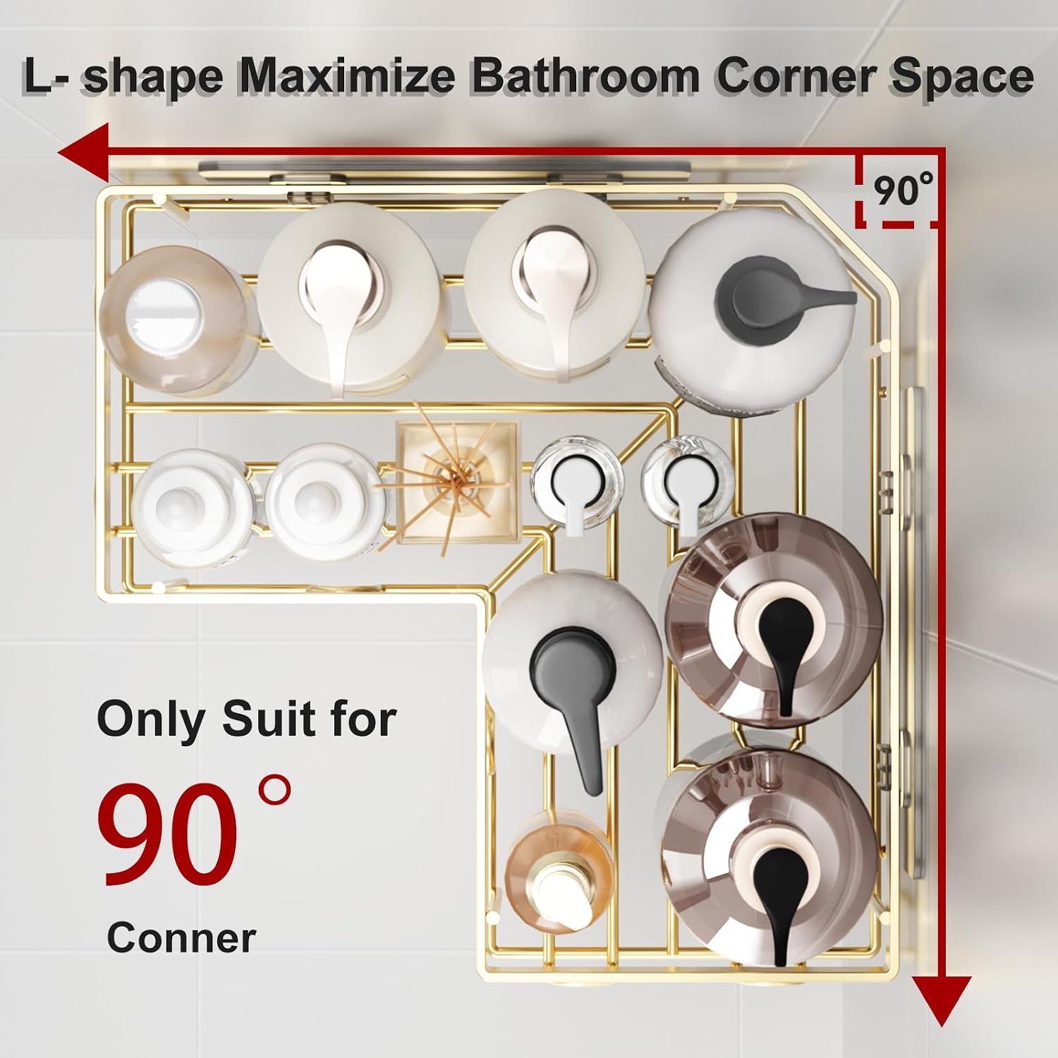 5 Pack Adhesive Stainless Steel Shower Caddy