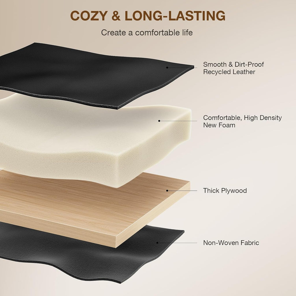 Black Leather Saddle Vanity Stool Metal X‑Legs
