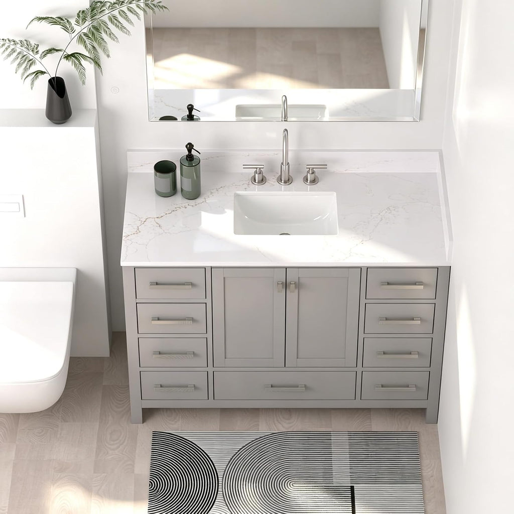 48‑Inch Fine Gold Vein Quartz Vanity Top