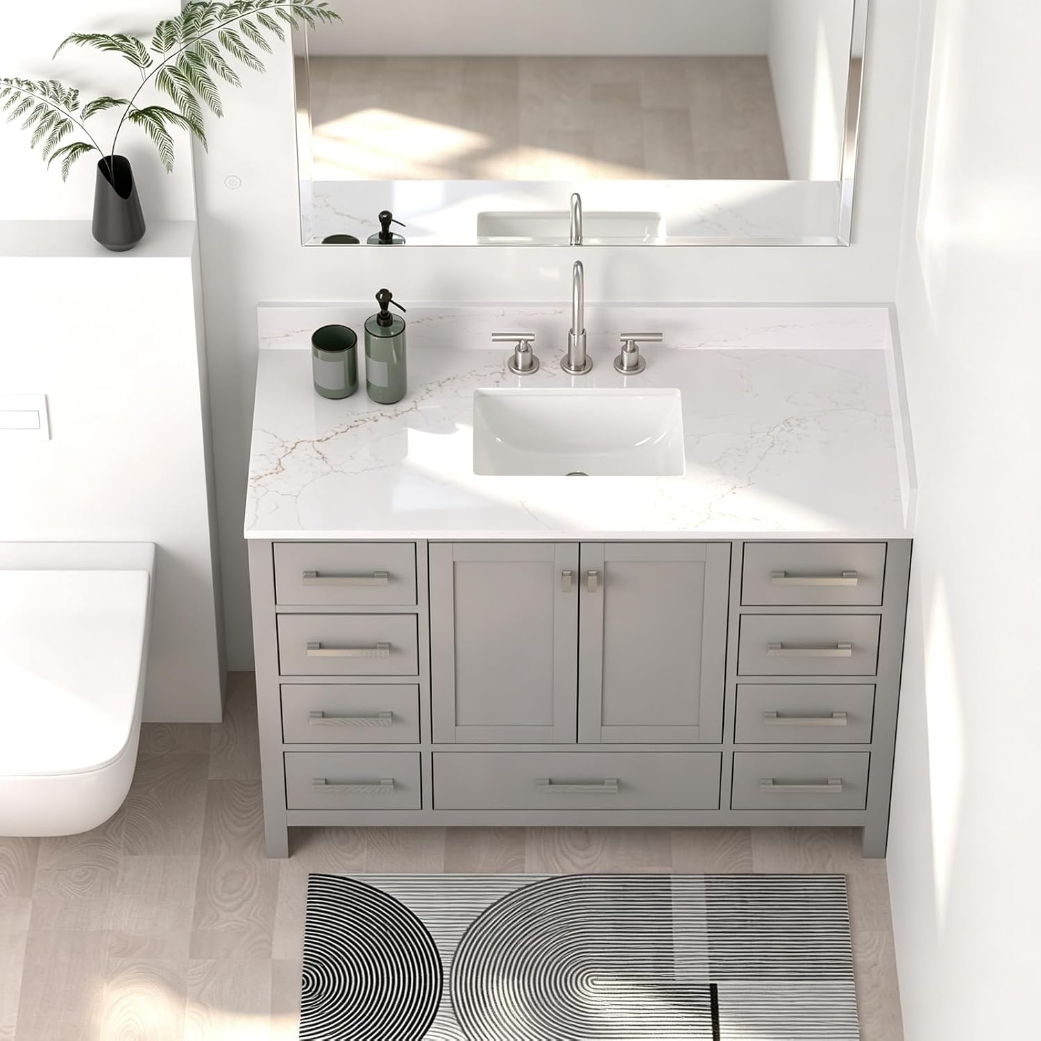 48‑Inch Fine Gold Vein Quartz Vanity Top