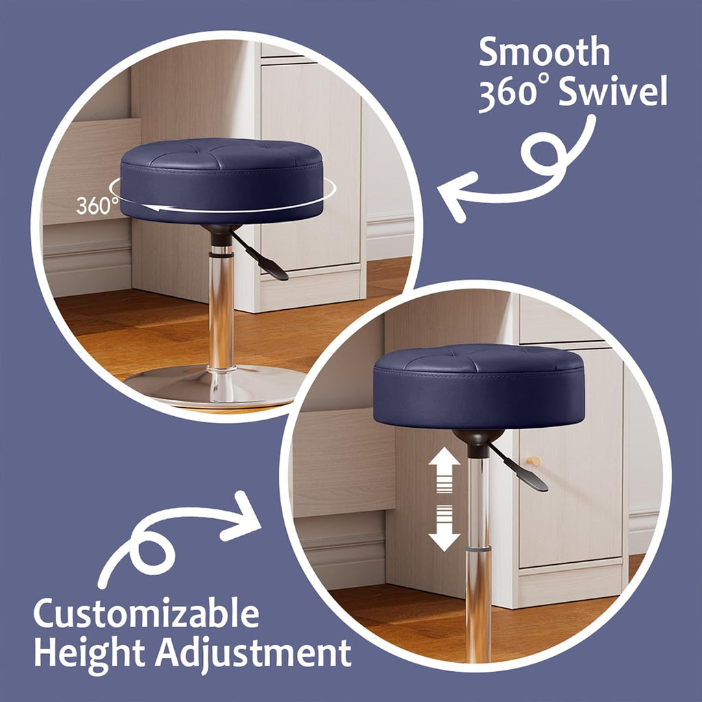 Navy Swivel Adjustable Vanity Stool