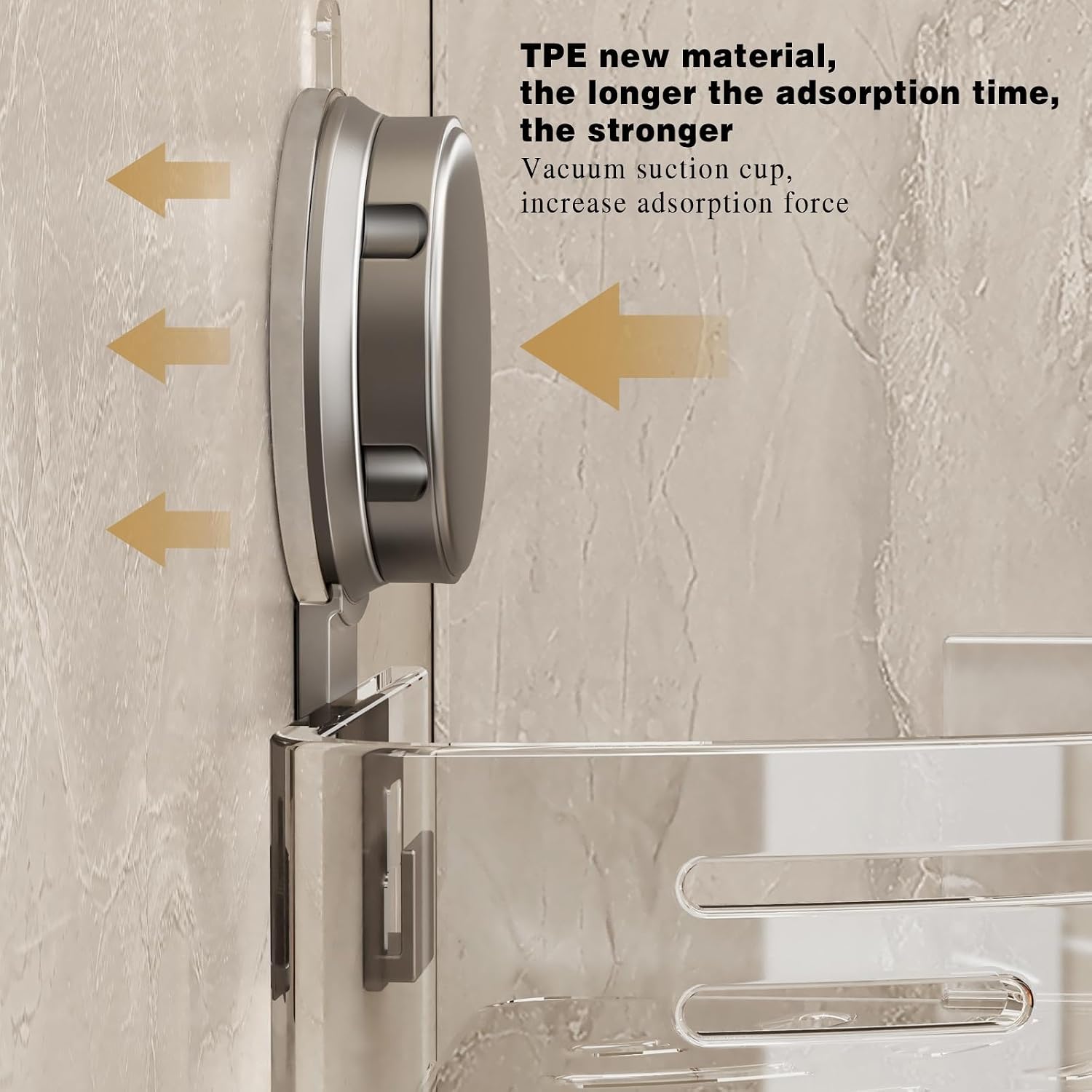 Gray 2‑Pack Suction Corner Shower Caddy With Hooks