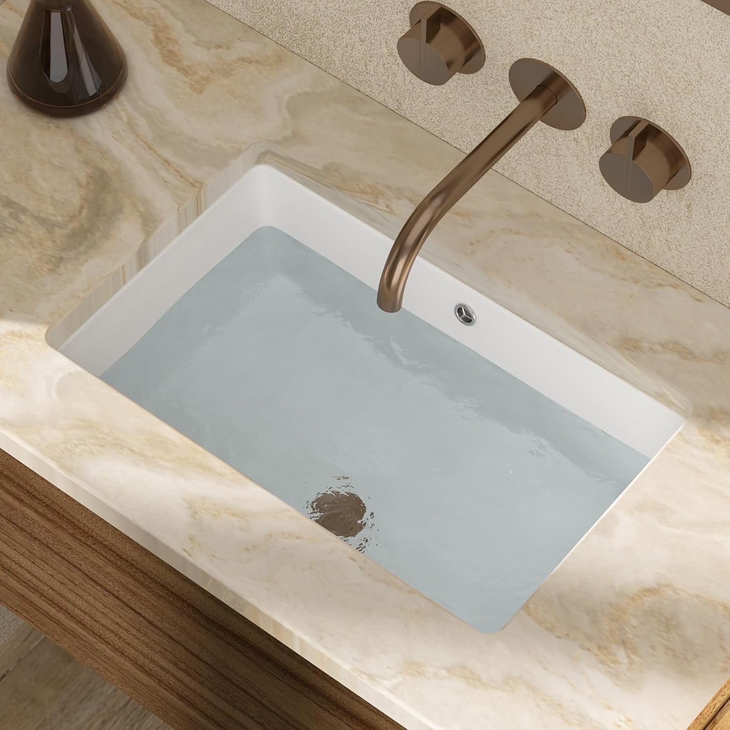 21 X 13 Inch Rectangular Undermount Ceramic Sink