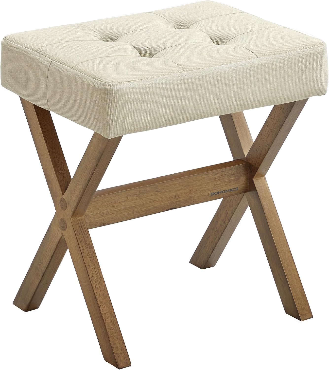 Makeup Vanity Stool Solid Wood X‑Legs