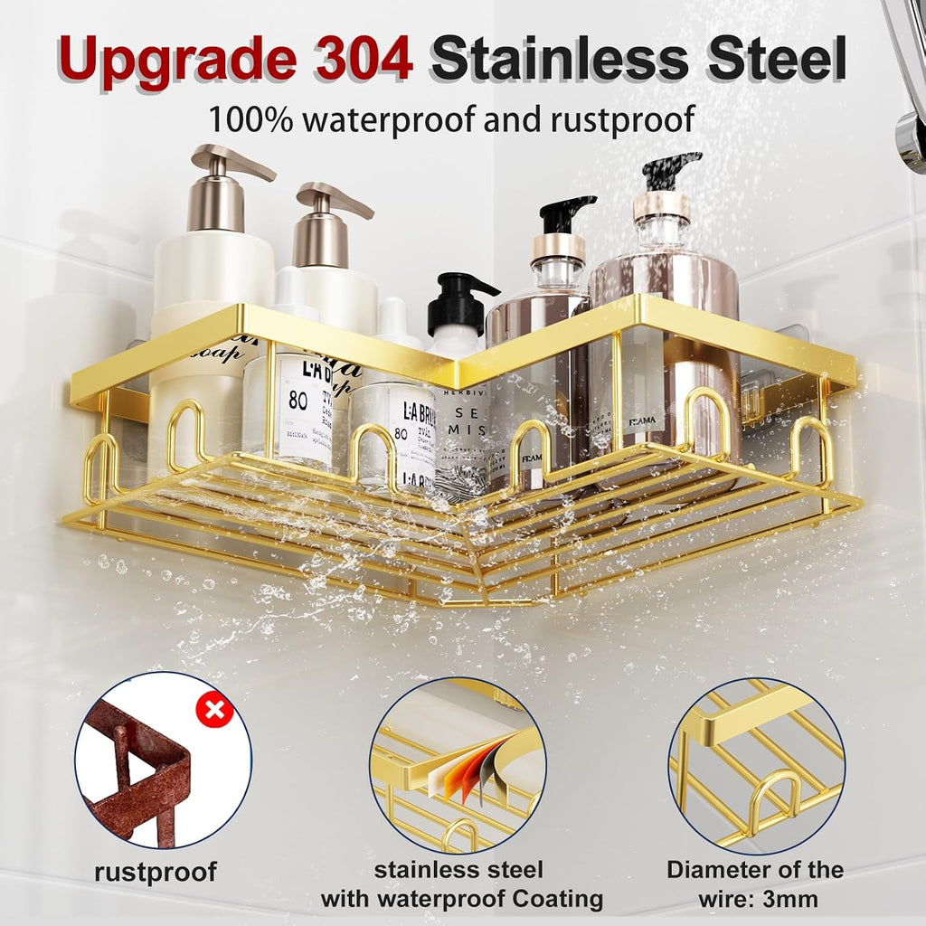 5 Pack Adhesive Stainless Steel Shower Caddy