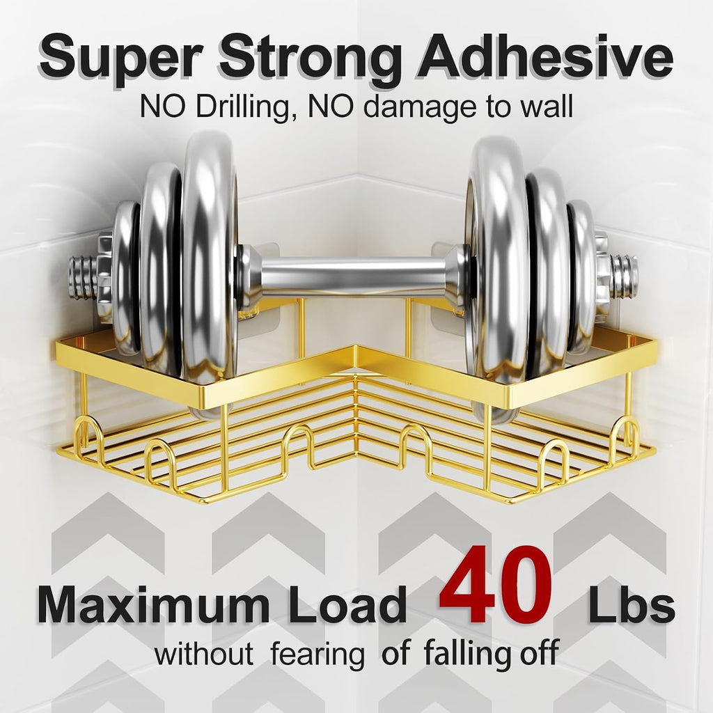 5 Pack Adhesive Stainless Steel Shower Caddy