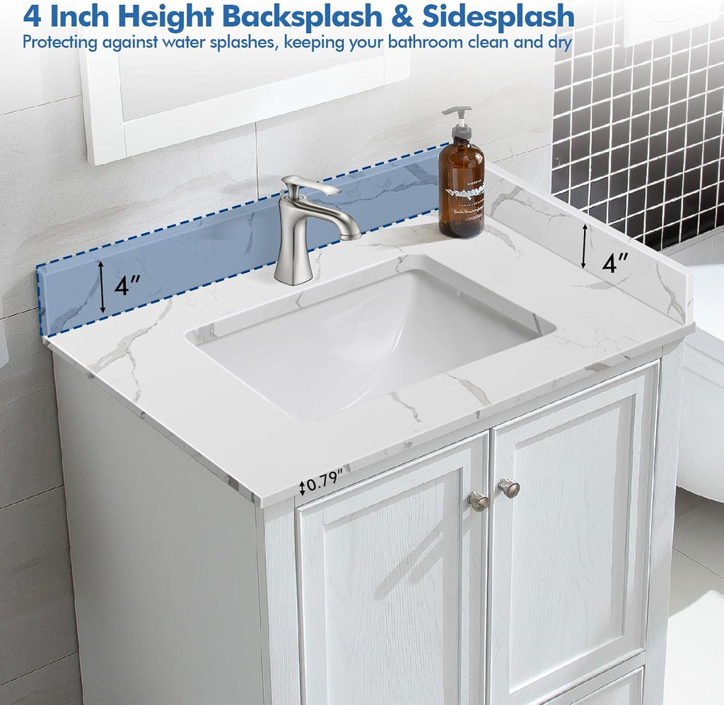 River 30 Inch Quartz Vanity Top