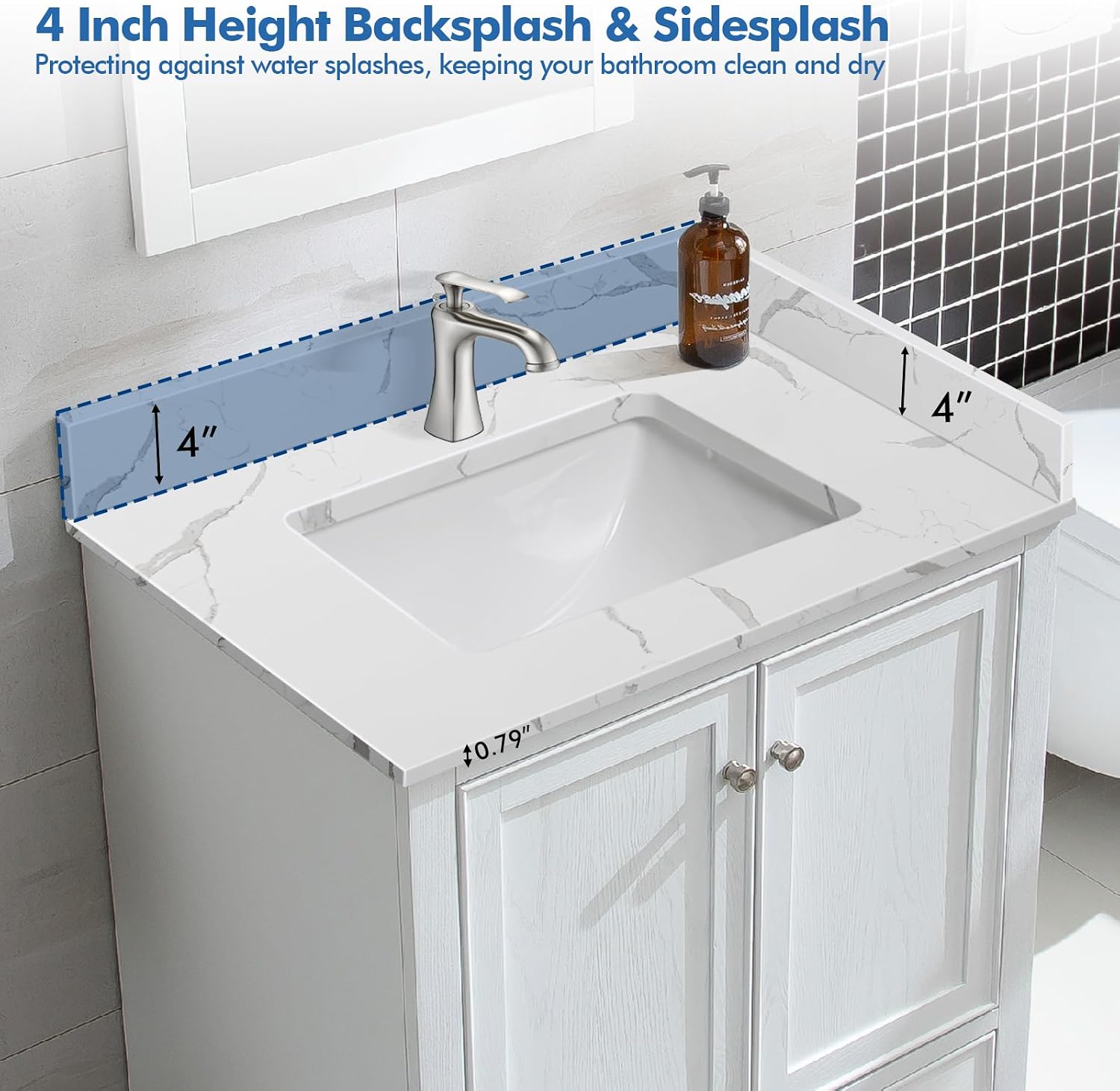 River 30 Inch Quartz Vanity Top