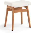 Lue Bona Saddle Vanity Stool Wood Legs 300 Lbs