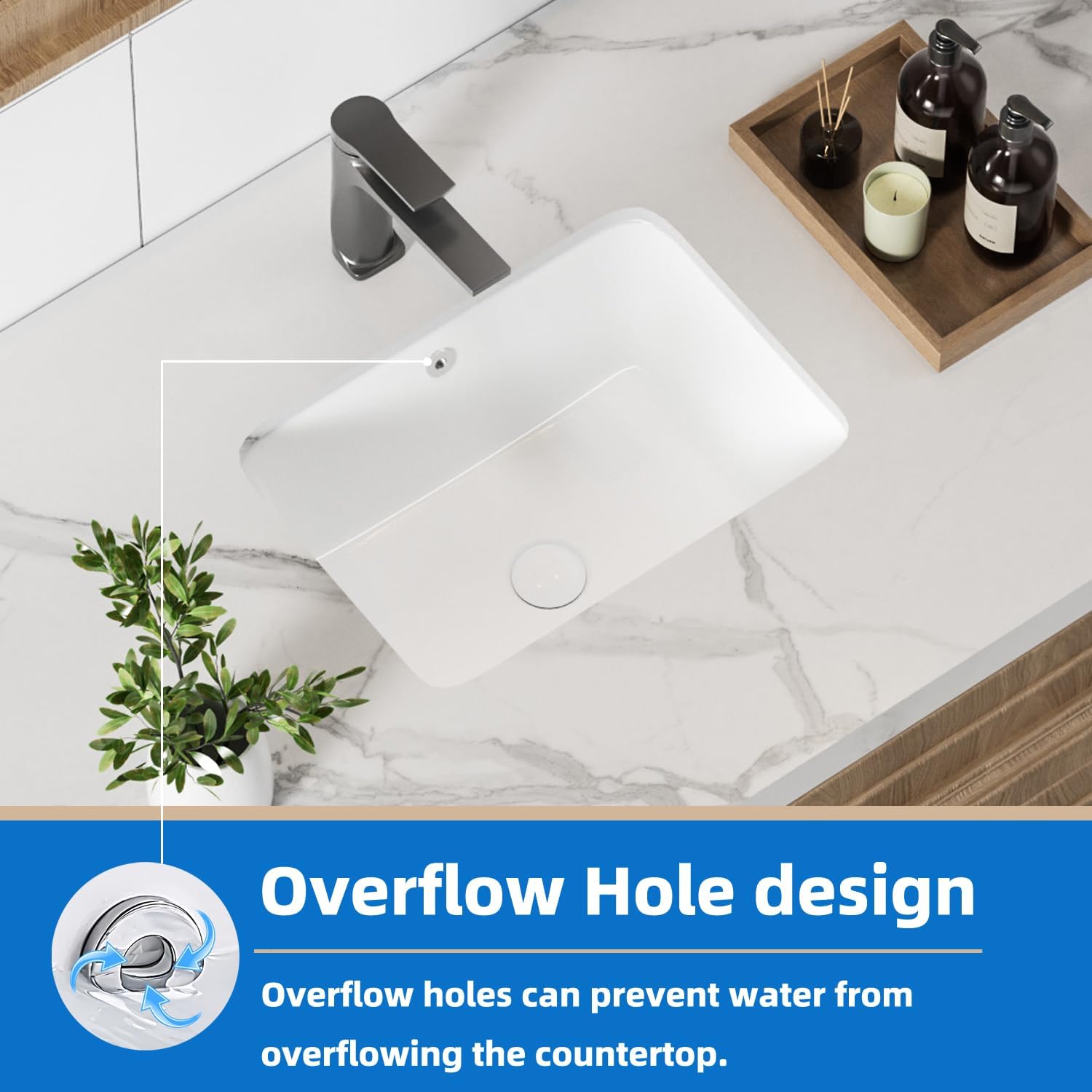 16 Inch Rectangular Undermount Bathroom Sink
