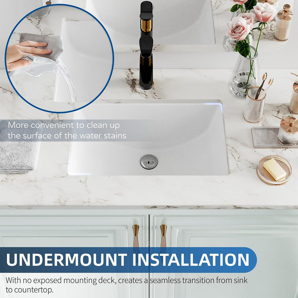 18 X 14 Inch Rectangular Undermount Ceramic Sink