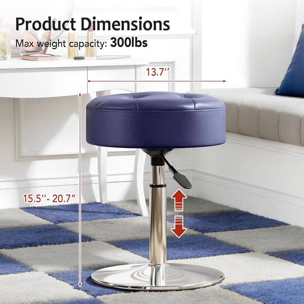 Navy Swivel Adjustable Vanity Stool