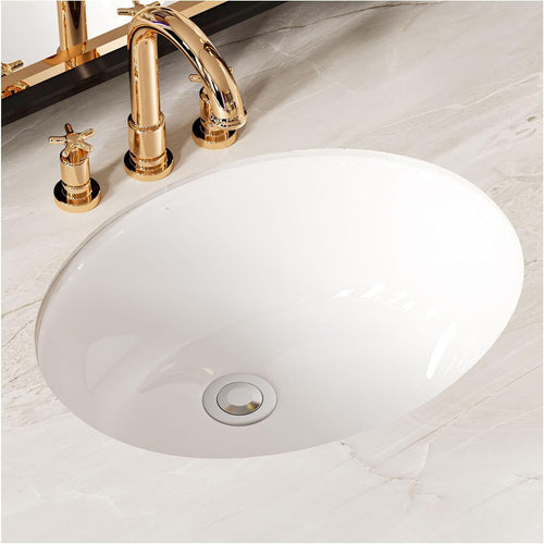 14.75 X 11.5 Inch Oval Undermount Ceramic Bathroom Sink