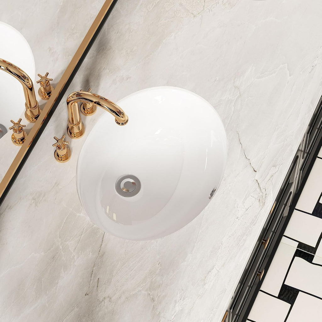14.75 X 11.5 Inch Oval Undermount Ceramic Bathroom Sink